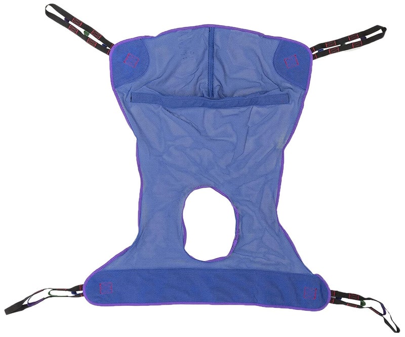 Invacare Full Body Sling with Commode Opening for Patient Lifts - Medium, Polyester, Blue and Purple - Image 1